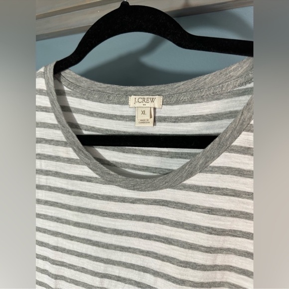 J. Crew White/Grey Striped Long Sleeve Dress - Picture 6 of 7